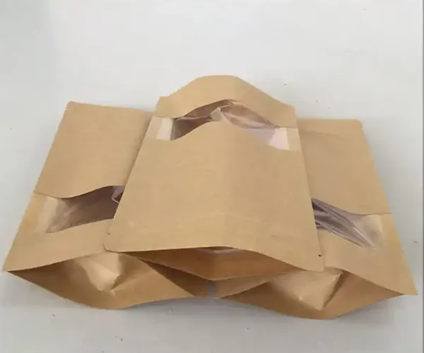 kraft paper pouches with window
